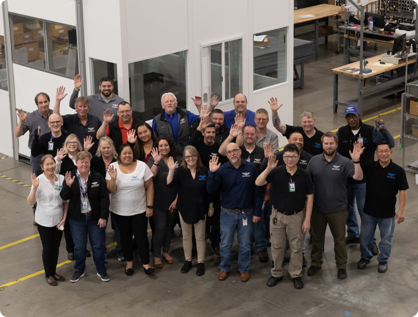 Large group of employees